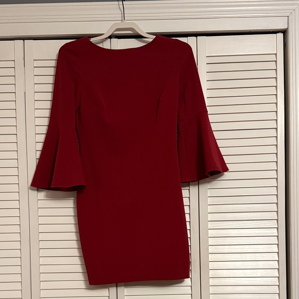 Calvin Klein Red Long Sleeve Dress